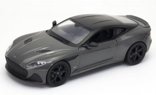 Modelauto Aston Martin DBS superleggera metallic grijs/zwart 2018 1/24 Welly
