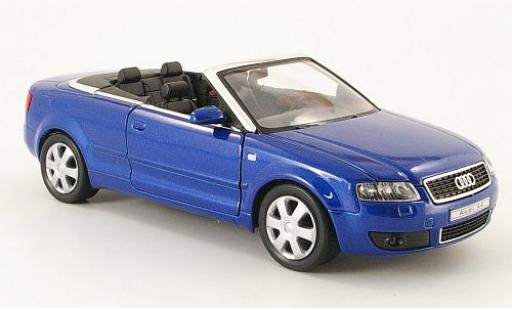 Modelauto Audi A4 cabriolet met.-blauw open 2003 1/24 Welly