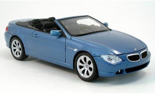Modelauto Bmw 645 Cabriolet CI met.--blauw 2004 1/18 Welly