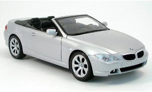 Modelauto Bmw 645 Cabriolet CI grijs 2004 1/18 Welly