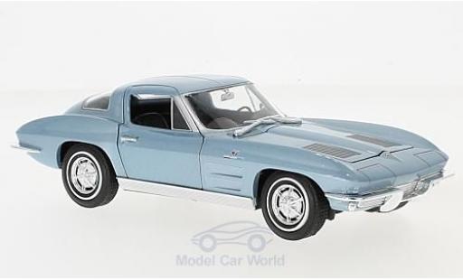 Modelauto Chevrolet Corvette Coupe C2 metallic blauw 1963 1/24 Welly
