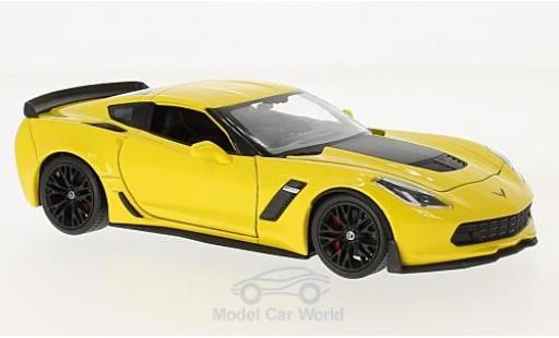 Modelauto Chevrolet Corvette Z06 geel 2017 1/24 Welly