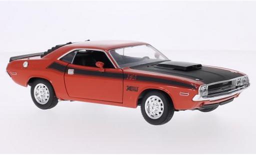 Modelauto Dodge Challenger T/A oranje/mat-zwart 1970 1/24 Welly