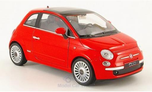 Modelauto Fiat 500 Base rood 2007 zonder Vitrine 1/24 Welly