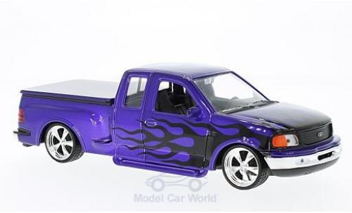 Modelauto Ford F-150 Pickup 50 Flareside Supercab Low Rider paars/Dekor 1999 1/24 Welly