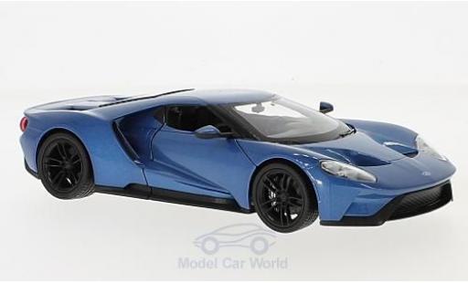 Modelauto Ford GT Berlinetta metallic blauw 2017 1/24 Welly