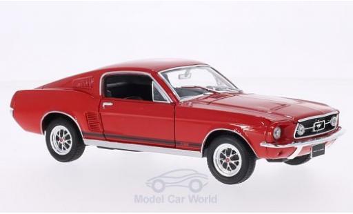 Modelauto Ford Mustang Fastback rood 1967 1/24 Welly