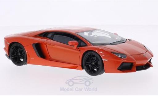 Modelauto Lamborghini Aventador LP 700-4 metallic oranje 1/24 Welly