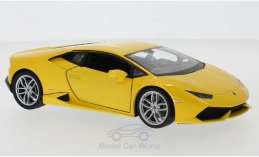 Modelauto Lamborghini Huracan LP 610-4 metallic geel 1/24 Welly