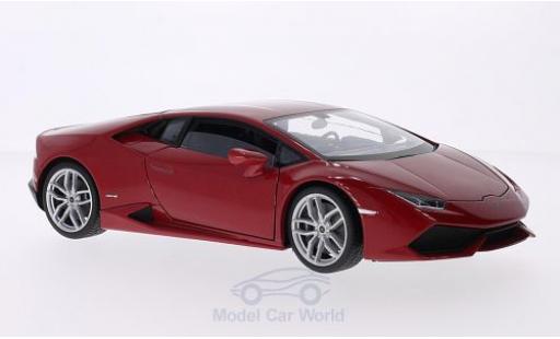Modelauto Lamborghini Huracan LP 610-4 metallic rood 2014 1/18 Welly