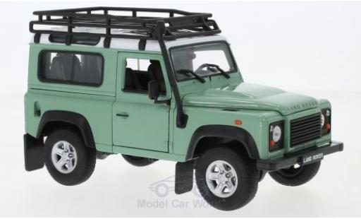 Modelauto Land Rover Defender Base groen/wit met dakgep&Atilde;&curren;cktr&Atilde;&curren;ger 1/24 Welly