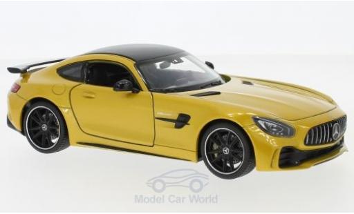 Modelauto Mercedes AMG GT GT R metallic geel 1/24 Welly
