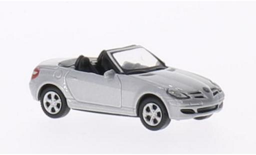 Modelauto Mercedes SLK Base 350 metallic grijs kap ougroen 1/87 Welly