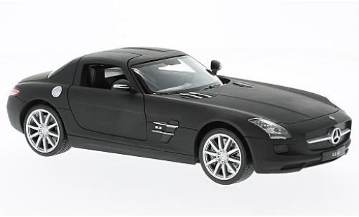 Modelauto Mercedes SLS Coupe AMG (C197) mat-zwart sans Vitrine 1/24 Welly
