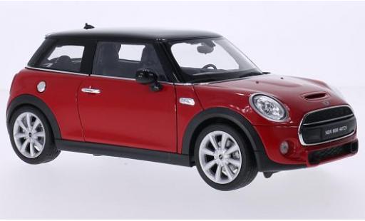 Modelauto Mini Cooper S rood/zwart 2014 1/18 Welly