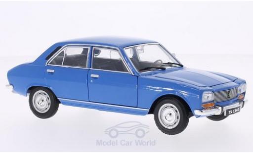 Modelauto Peugeot 504 Berline blauw 1975 zonder Vitrine 1/24 Welly