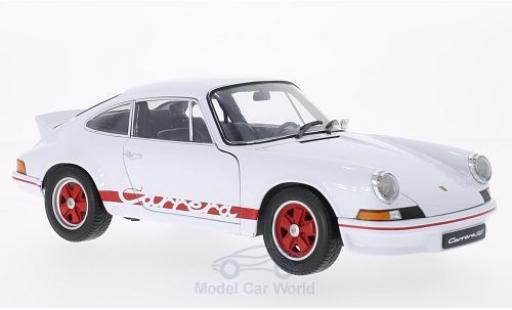 Modelauto Porsche 911 RS Carrera wit/rood 1973 1/18 Welly