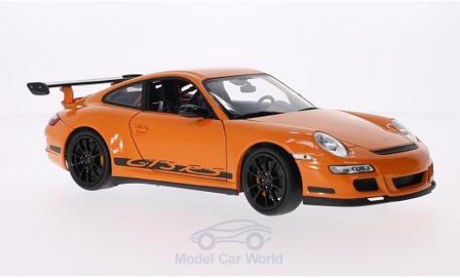 Modelauto Porsche 911 GT3 RS oranje/Dekor 1/18 Welly