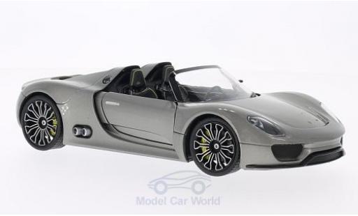 Modelauto Porsche 918 Base Spyder grijs 1/24 Welly