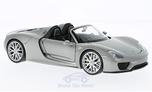 Modelauto Porsche 918 Base Spyder grijs open 1/24 Welly