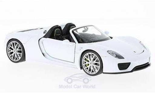 Modelauto Porsche 918 Base Spyder wit open 1/24 Welly