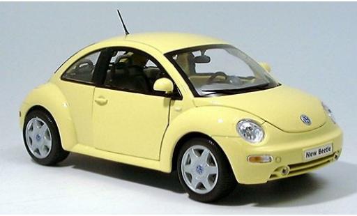 Modelauto Volkswagen New Beetle Base geel 1/18 Welly