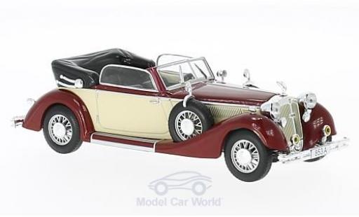 Modelauto Horch 853 853A A Cabriolet rood/beige 1938 1/43 WhiteBox