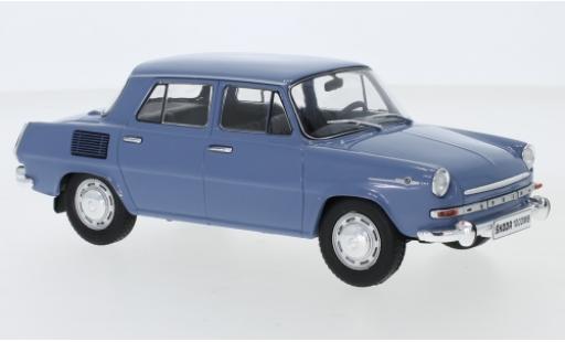 Modelauto Skoda 1000 Base MB blauw 1969 1/24 WhiteBox