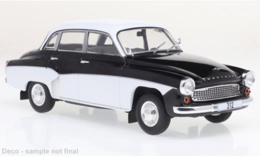 Modelauto Wartburg 312 Base zwart/wit 1974 1/24 WhiteBox