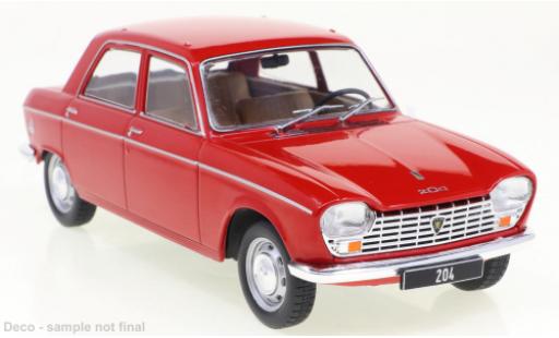 Modelauto Peugeot 204 Berline rood 1968 1/24 WhiteBox