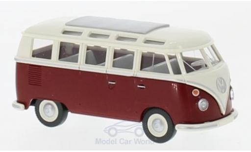 Modelauto Volkswagen T1 B Sambabus beige/rood 1/87 Wiking
