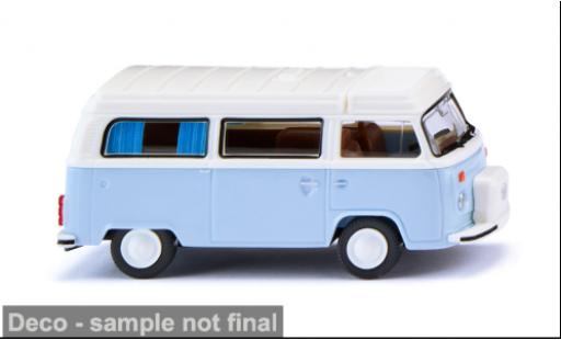 Modelauto Volkswagen T2 B Campingbus blauw/wit 1972 1/87 Wiking