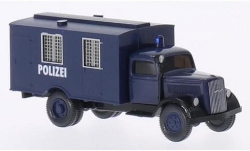 Modelauto Opel Blitz Base wagon conteneur blauw politie 1/87 Wiking